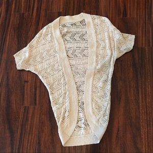 Revolution by Ricki’s | Cream Crocheted Batwing Short Sleeve Cardigan
